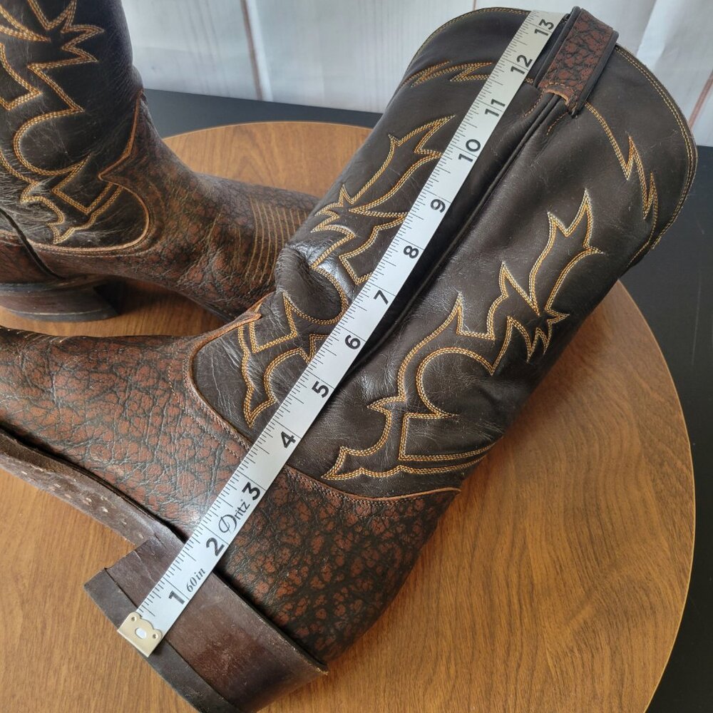 Vintage Tony Lama 6283 Brown Caribou Western Cowboy Boots. Men’s 10 R, El Paso, - Picture 12 of 12